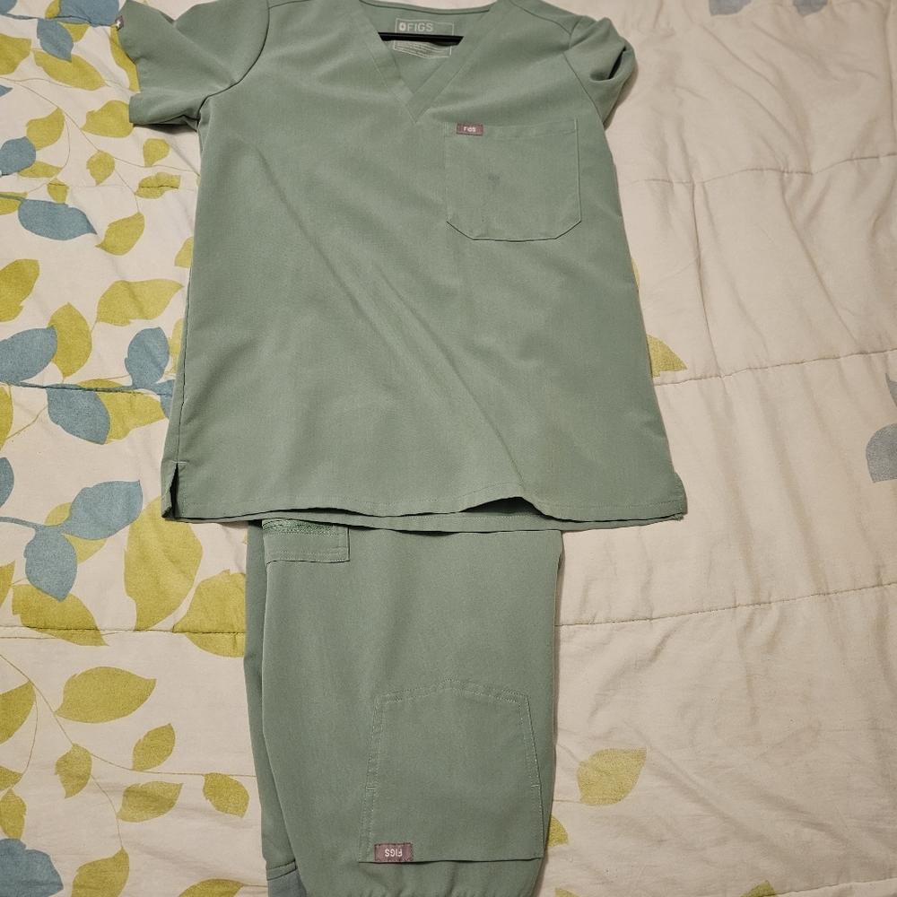 Figs Green Casual Set Soft Fabric